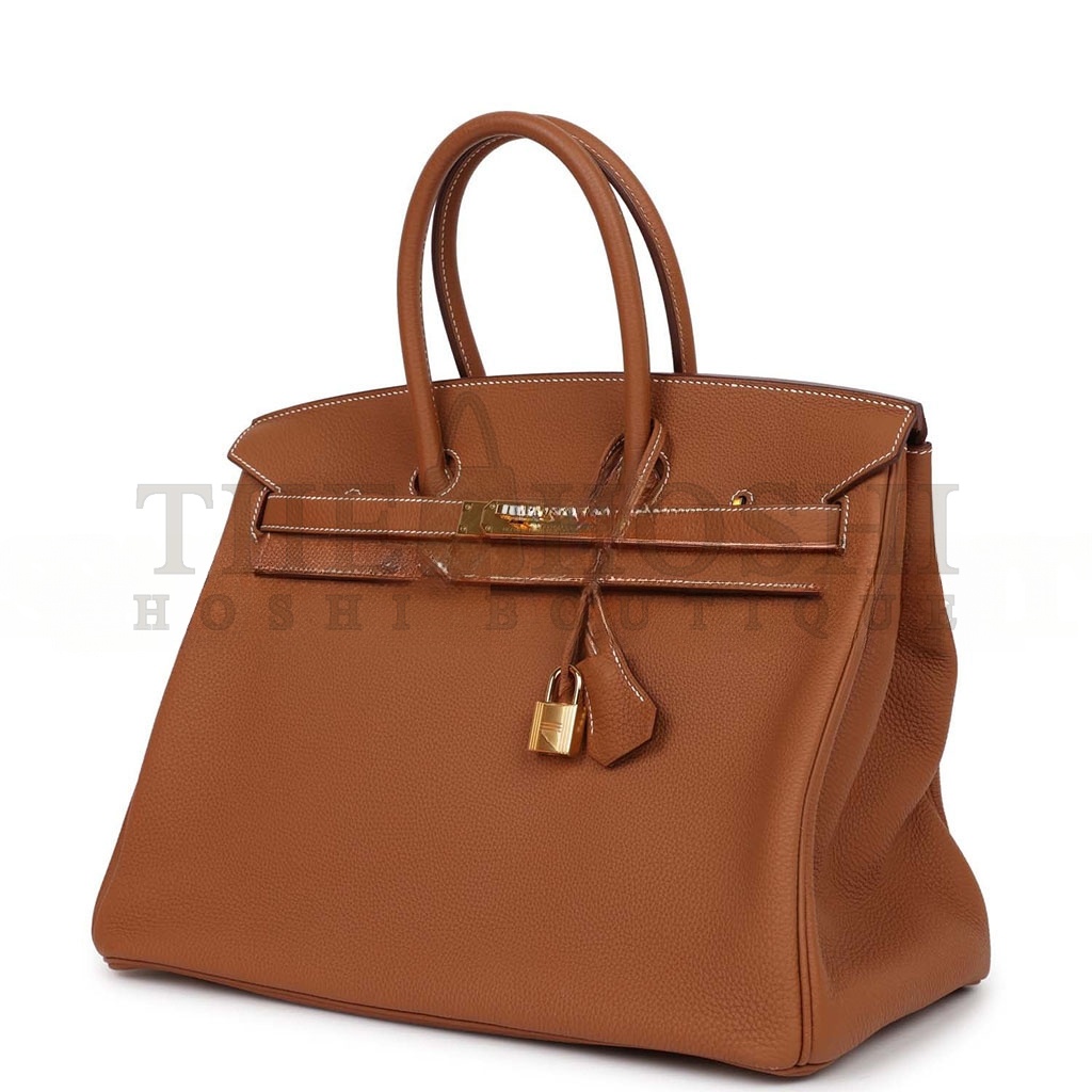 H**me5 BIRKIN 35 TOGO GOLDEN BROWN GOLD BUCKLE BAG 1900409 (35*25*18cm) Master Quality